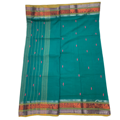 Chettinad Cotton Saree Rama Green