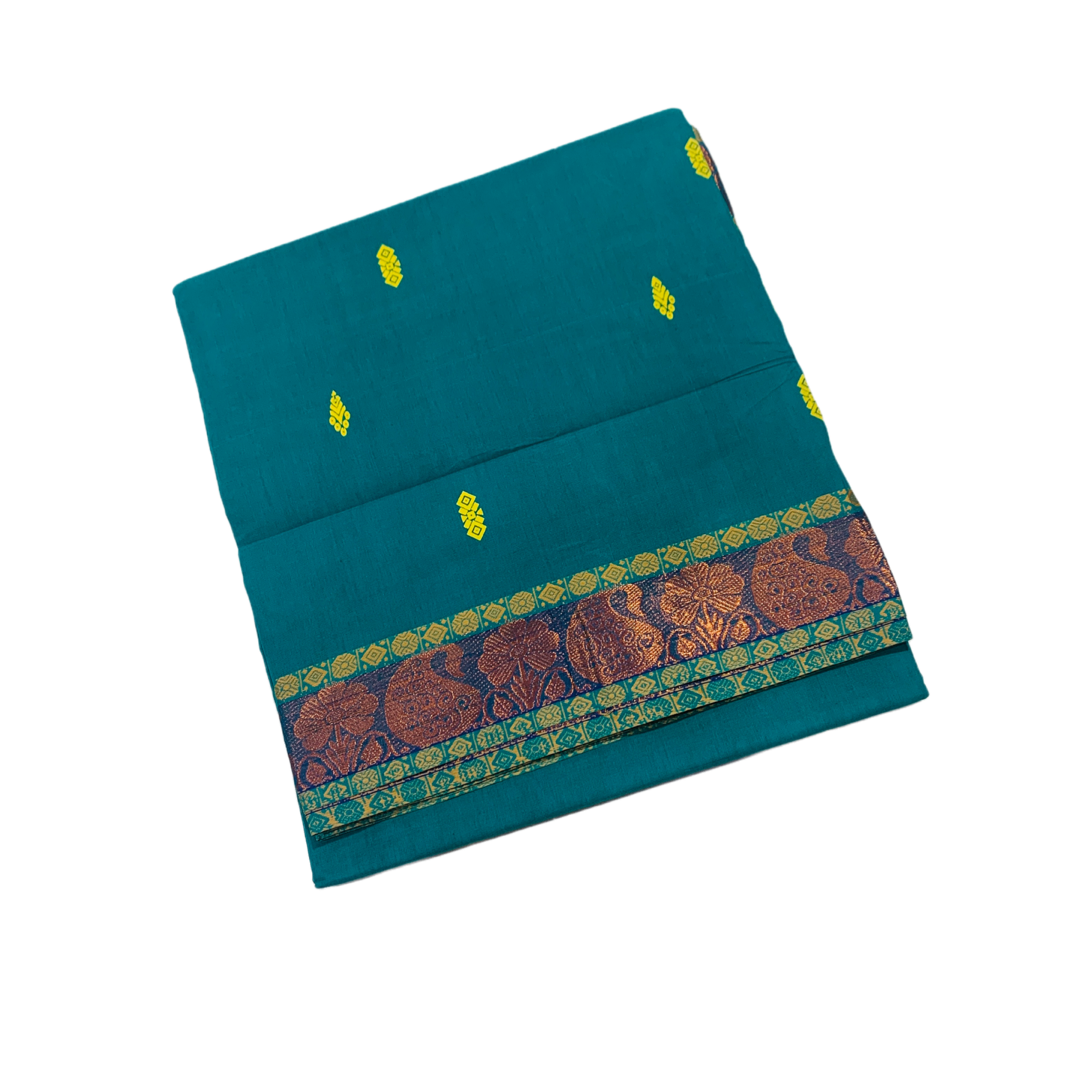 Chettinad cotton Saree Rama Green