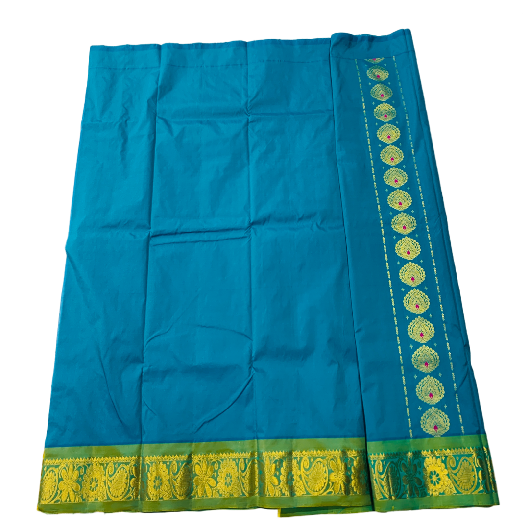 Ratha Green shade Semi silk Kids Pattu Pavadai with Contrast border for age 5 to 10