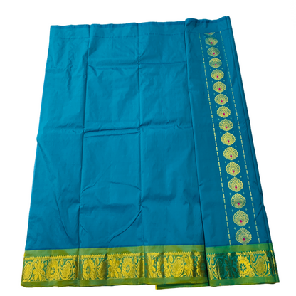 Ratha Green shade Semi silk Kids Pattu Pavadai with Contrast border for age 5 to 10