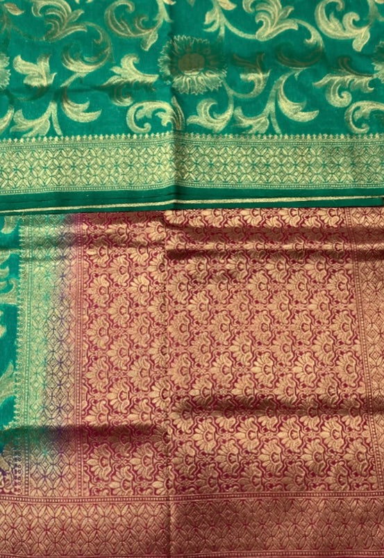 Banaras Saree Rama Green