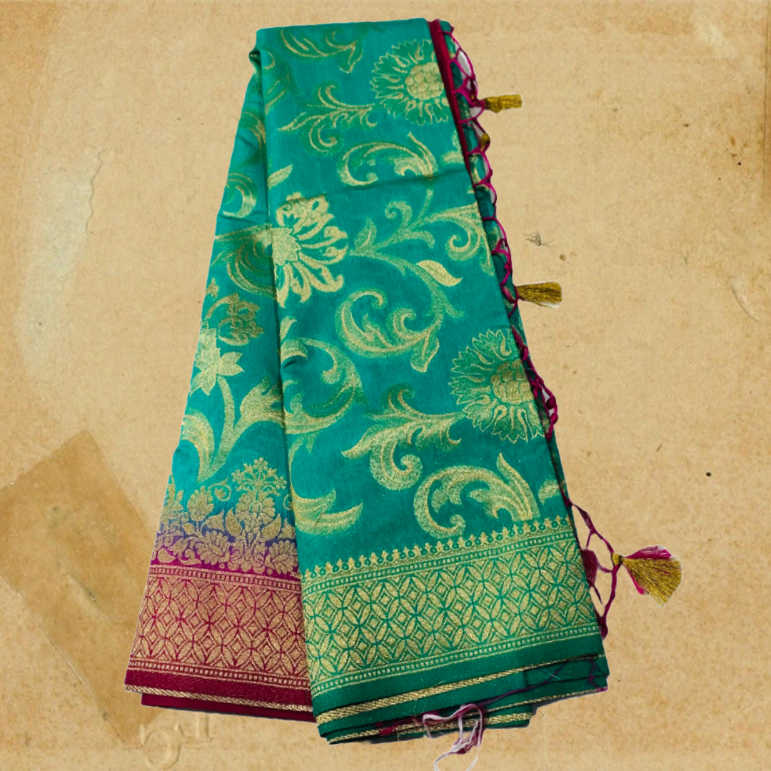 Banaras Saree Rama Green