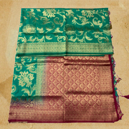 Banaras Saree Rama Green