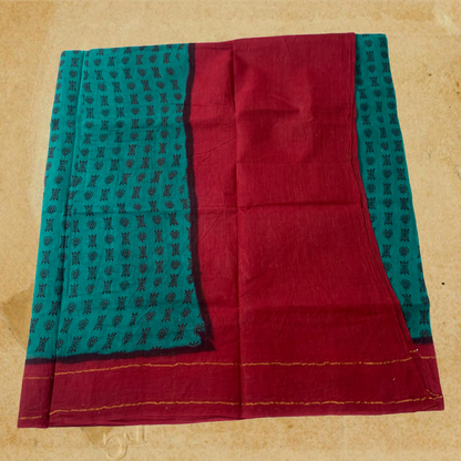 Chettinad Sungudi Cotton Rama Green Printed Saree