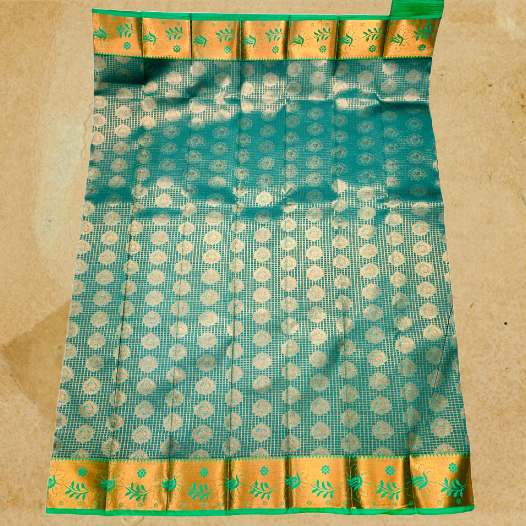 Art Silk Saree Rama Green Colour