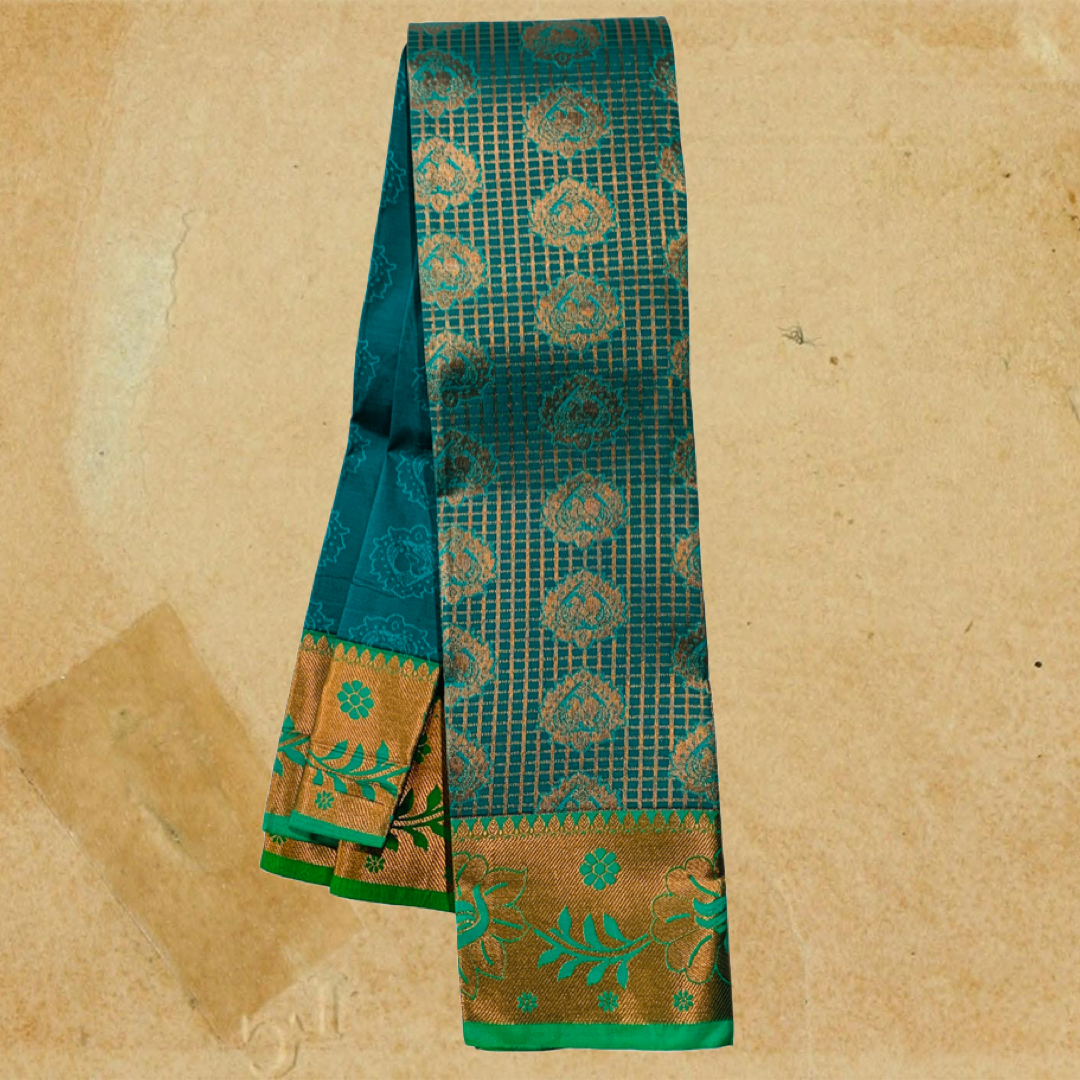 Art Silk Saree Rama Green Colour