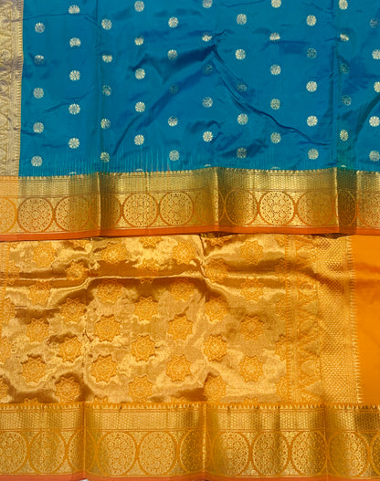 Pure Kanchipuram Silk Rama Blue Colour