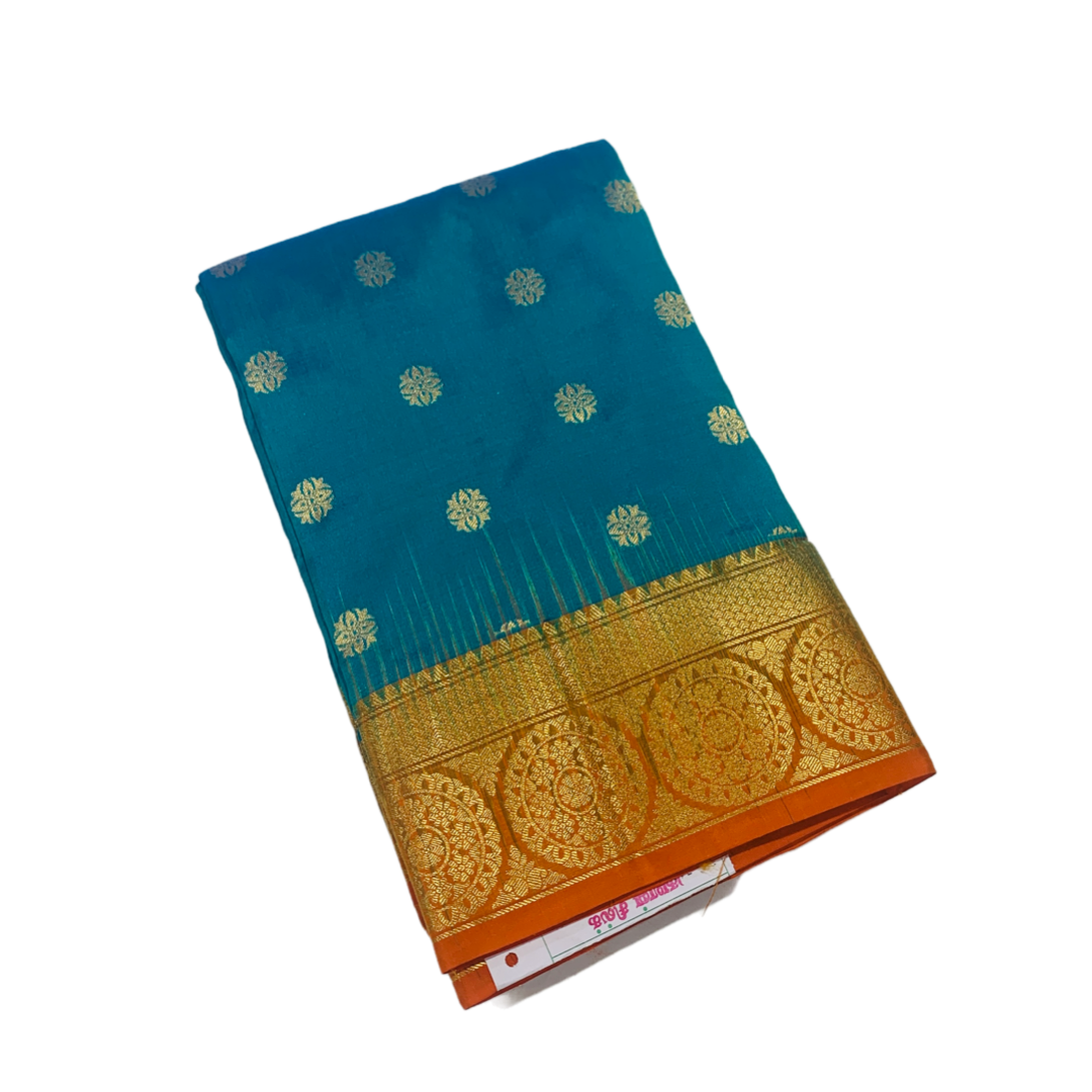 Pure Kanchipuram Silk Rama Blue Colour