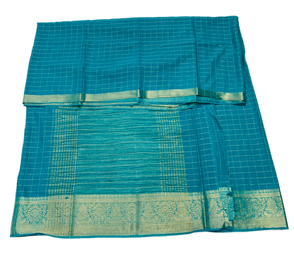 Georgette Saree Rama Blue Colour