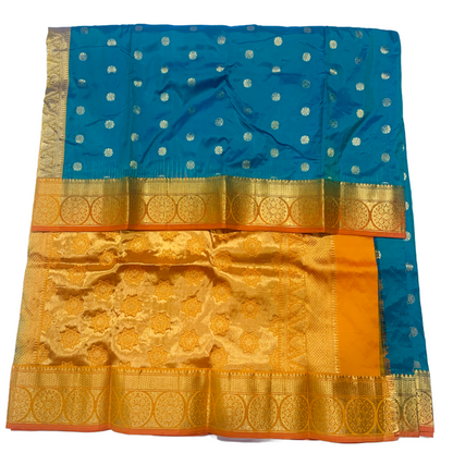 Pure Kanchipuram Silk Rama Blue Colour