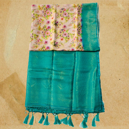 Digital Silk Saree  Ratha Green