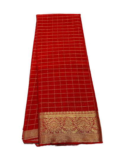 Georgette Saree Red Colour