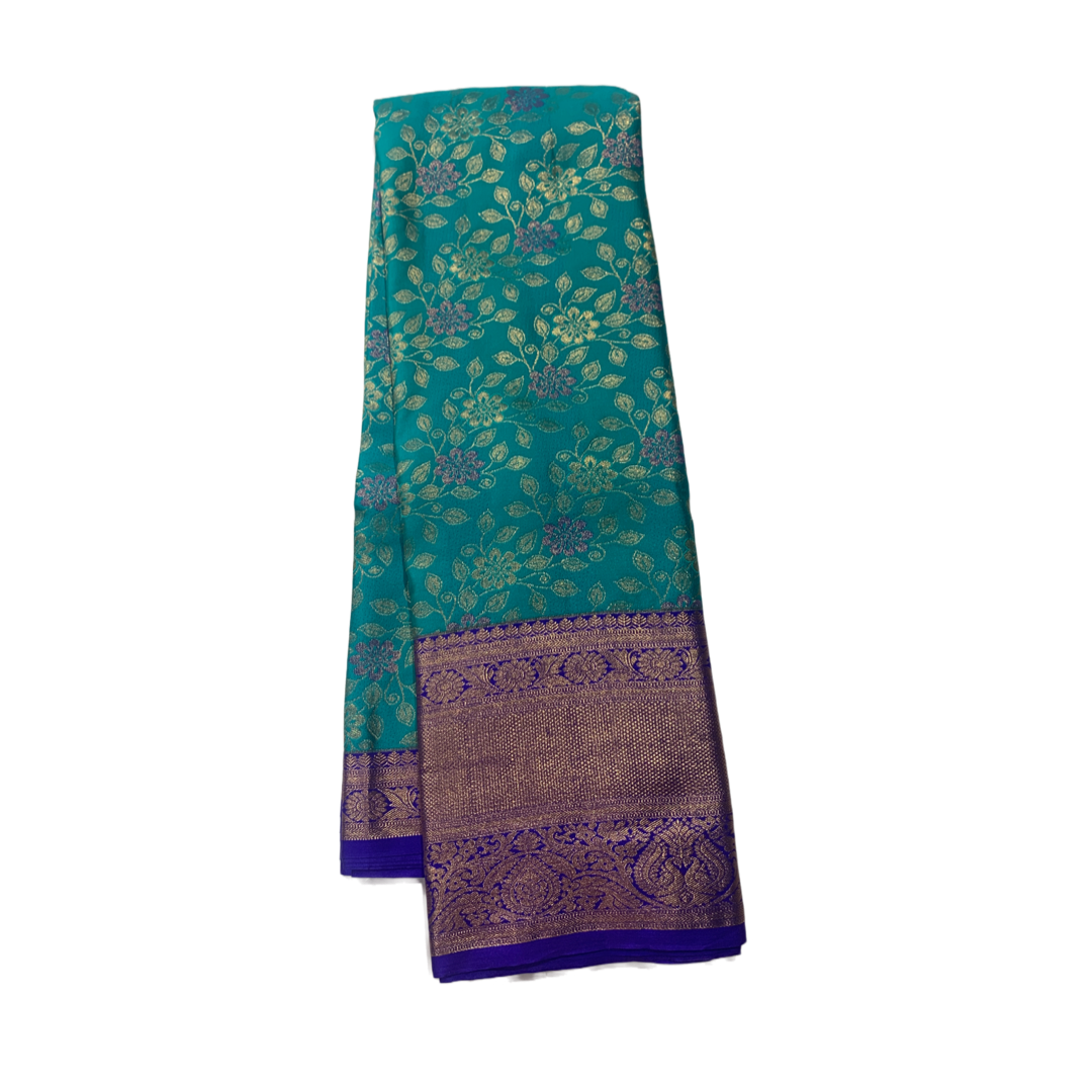 Ramar Green shade Soft kanchi pattu with Blue Border