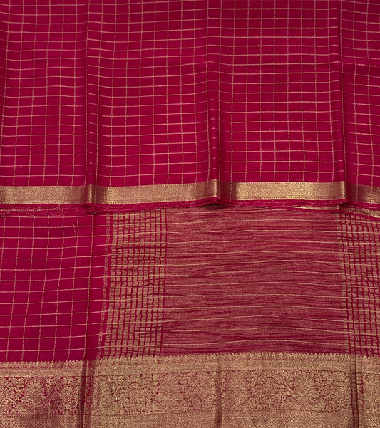 Georgette Crepe Saree Pink Colour