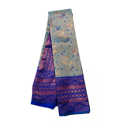 Sky Blue shade saree with Blue Border