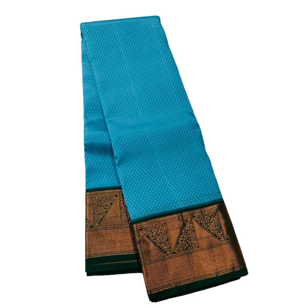 Semi Silk Saree  Sky Blue Colour