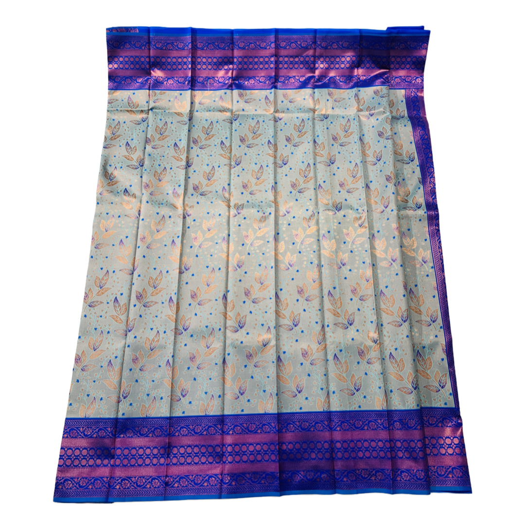 Sky Blue shade saree with Blue Border