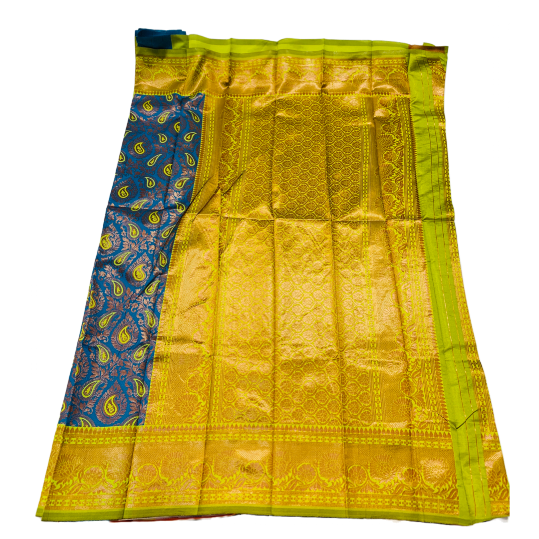 Sky Blue shade saree with Mango and Floral design