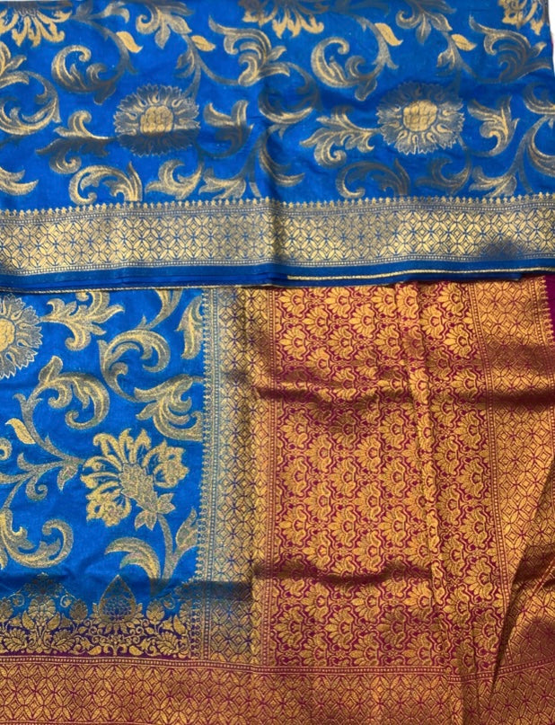 Banaras Saree Sky Blue Colour