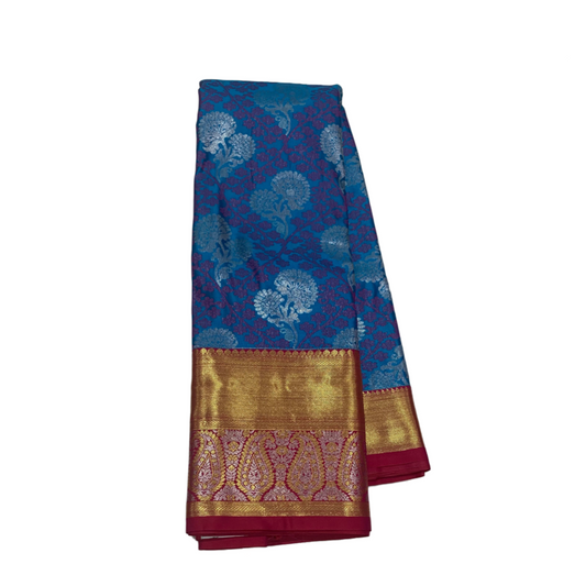 Vegan Silk Saree Pepsi Blue shade