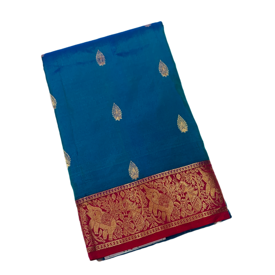 Pure Kanchipuram Silk Sky Blue Colour