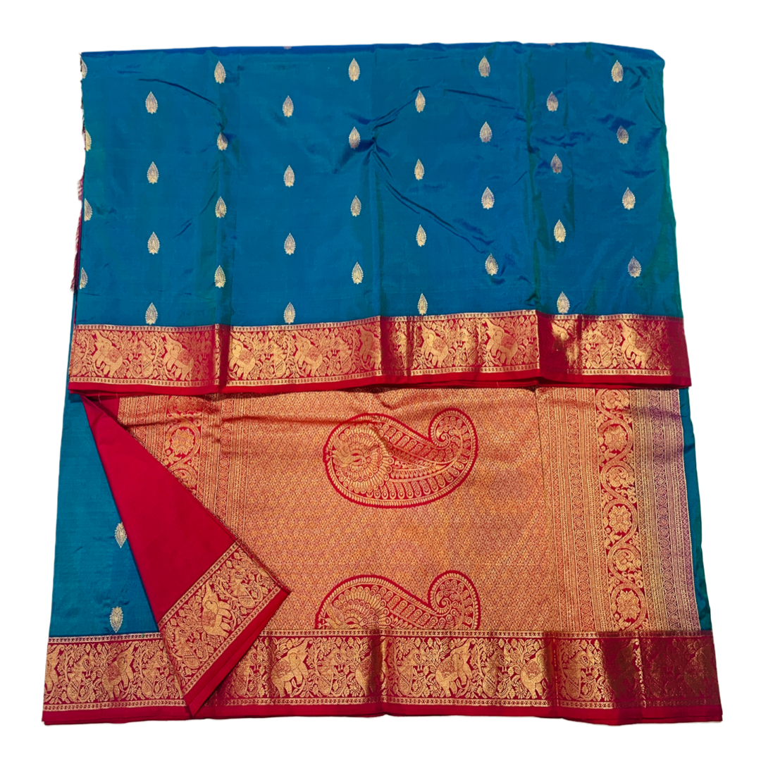 Pure Kanchipuram Silk Sky Blue Colour