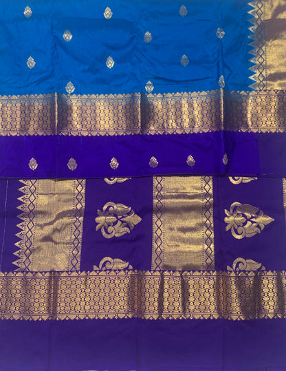 Pure Kanchipuram Silk Sky Blue Colour