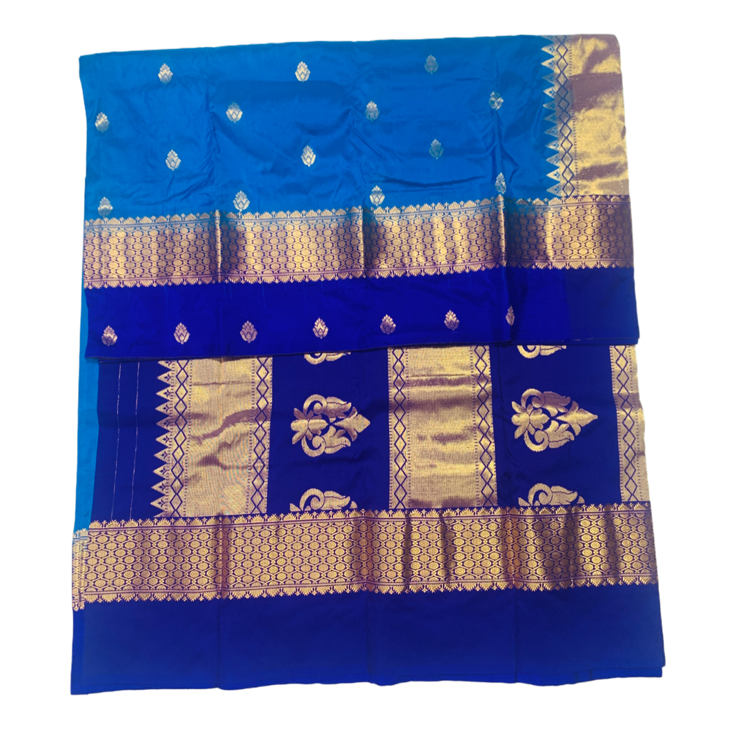 Pure Kanchipuram Silk Sky Blue Colour