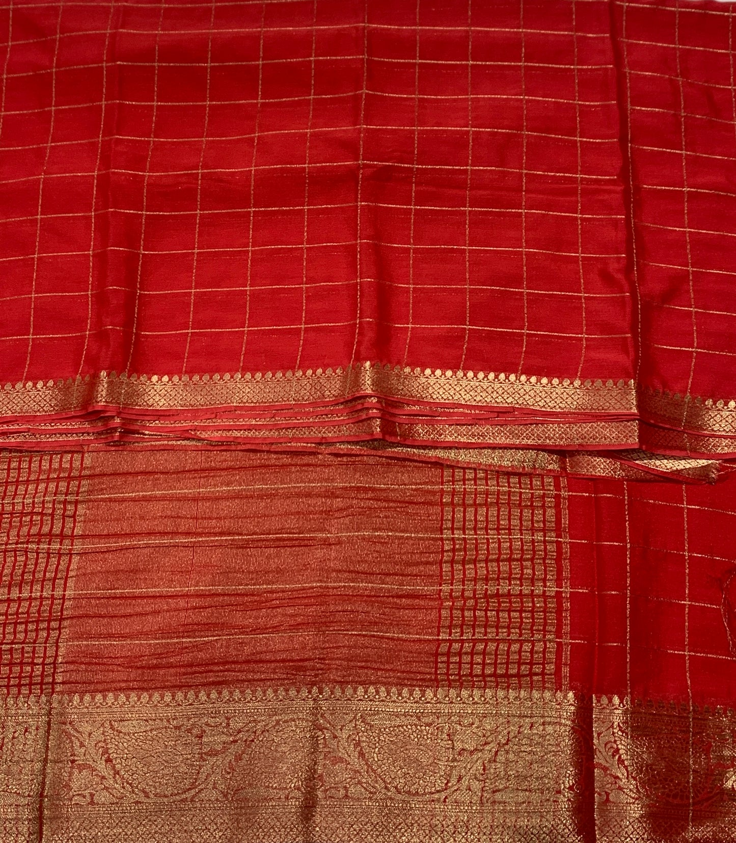 Georgette Saree Tomato Colour