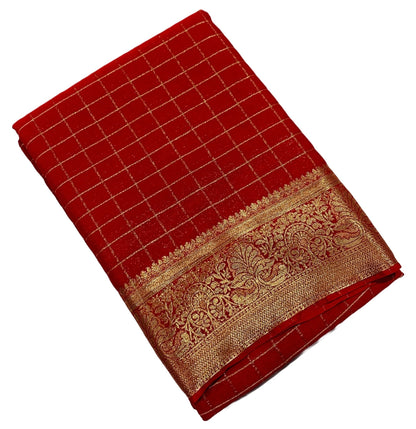 Georgette Saree Tomato Colour