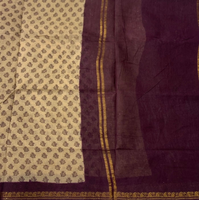 Chettinad Sungudi Cotton Tussar Printed Saree