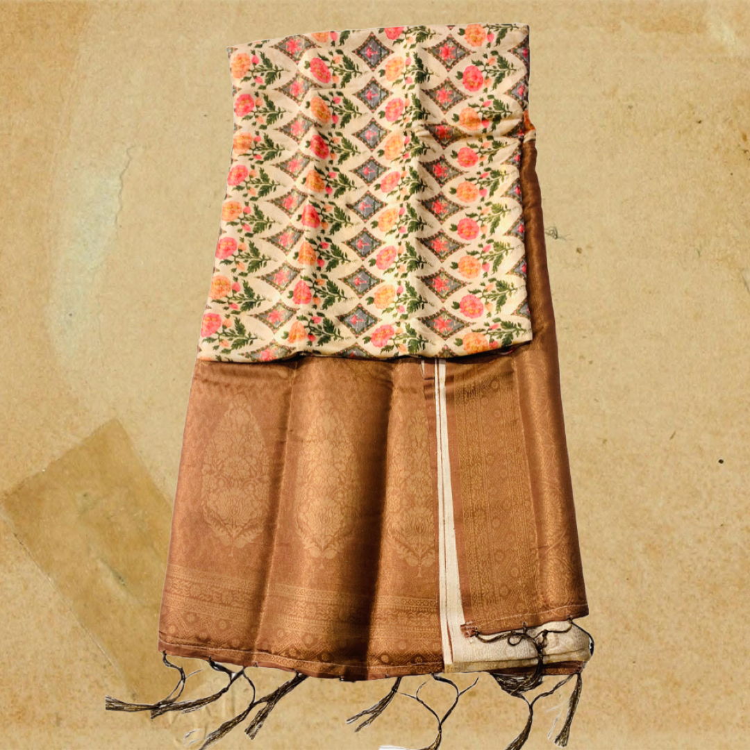 Digital Silk Saree Tussar Colour