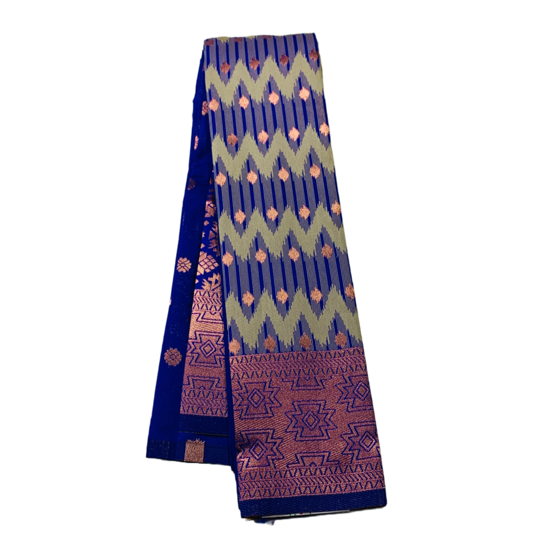 Violet shade saree with Copper Border