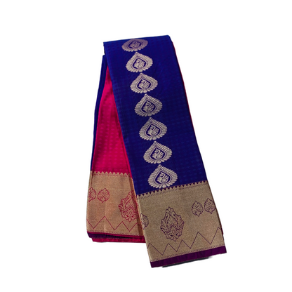 Violet shade Soft kanchi pattu with Sliver Border