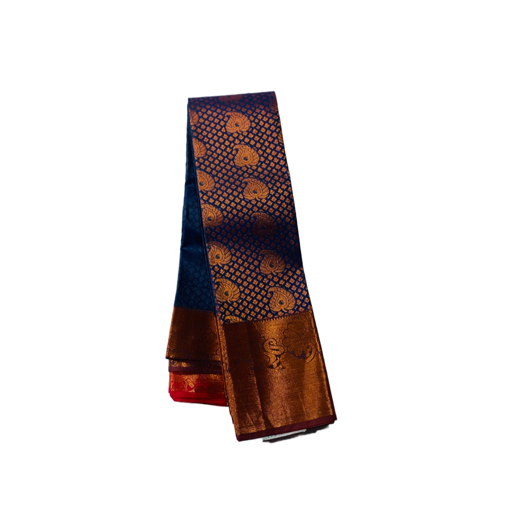 Violet shade Soft kanchi pattu with Copper border