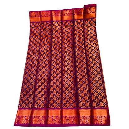 Violet shade Soft kanchi pattu with Flower design.