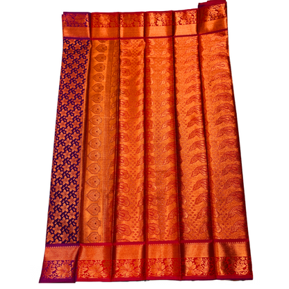 Violet shade Soft kanchi pattu with Flower design.