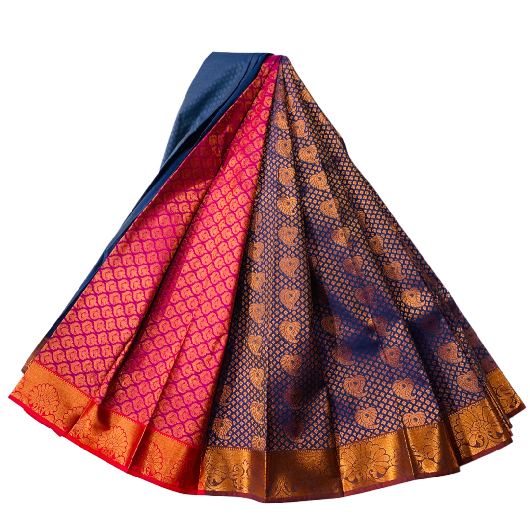 Violet shade Soft kanchi pattu with Copper border