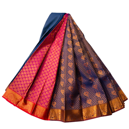 Violet shade Soft kanchi pattu with Copper border