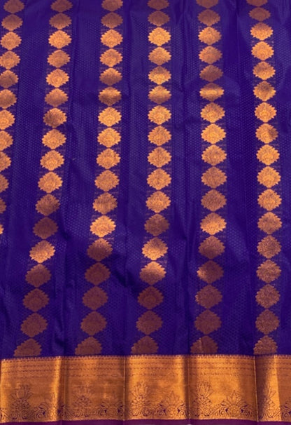 Violet shade saree with Copper Border