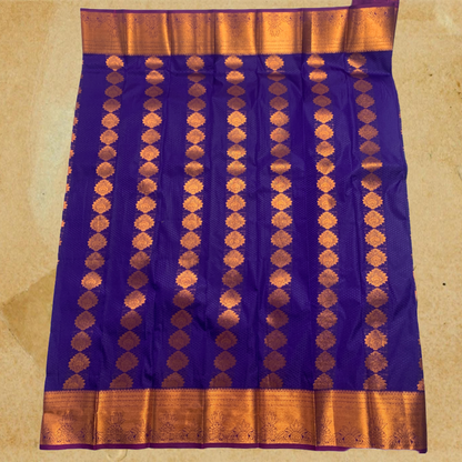 Violet shade saree with Copper Border