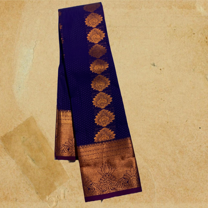 Violet shade saree with Copper Border