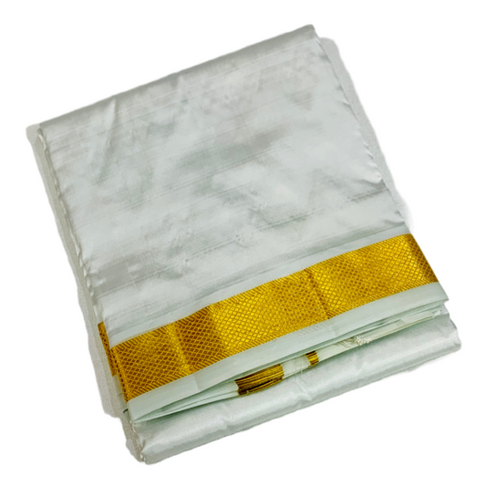 Pure Silk Dhoti White