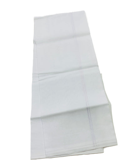 White Cotton Dhoti with Self Border.