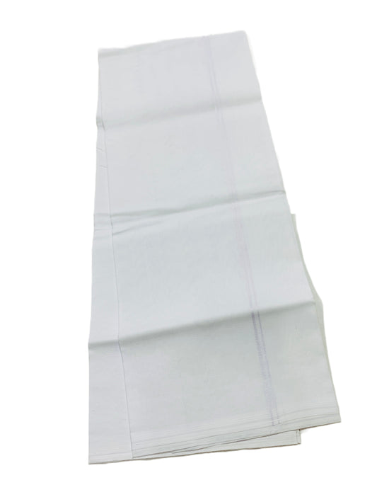 White Cotton Dhoti with Self Border.