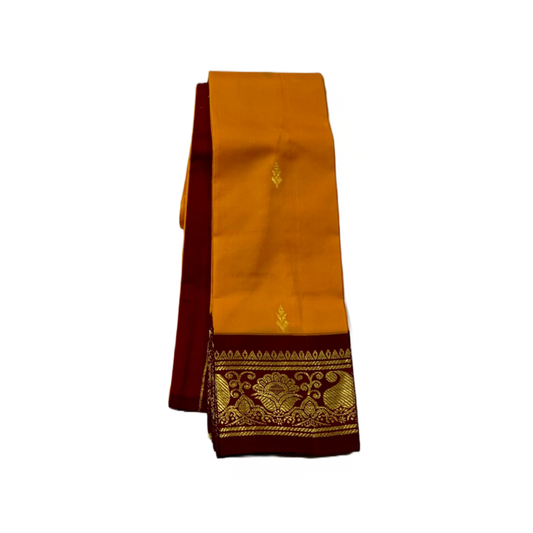 Kanchipuram Silk Saree with Mango Yellow Colour