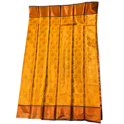 Yellow shade Soft kanchi pattu with Flower design