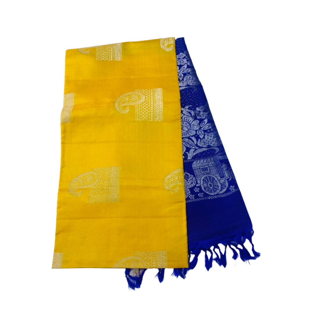 Soft Silk Saree Yellow Colour