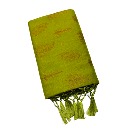 Yellow Green shade kuberra pattu with Golden Pallu