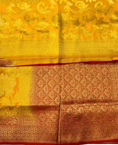 Banaras Saree Yellow Colour